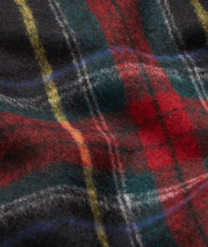 tissu manteau en tartan en laine vierge mélangée – noir/rouge
