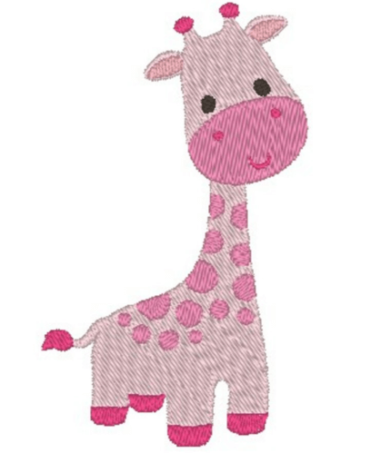 motif broderie machine girafe en 10x10 & 13x18 cm